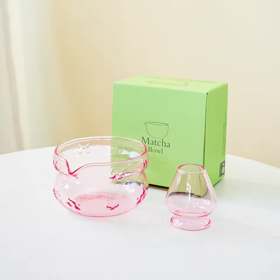 Pink & Purple Glass Matcha Set