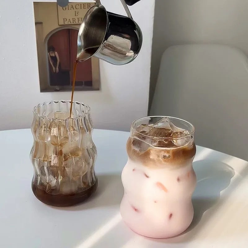 Wavy Glass Coffee Cup