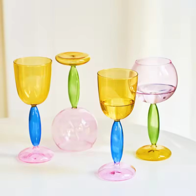 Colored Borosilicate Wine Glasses