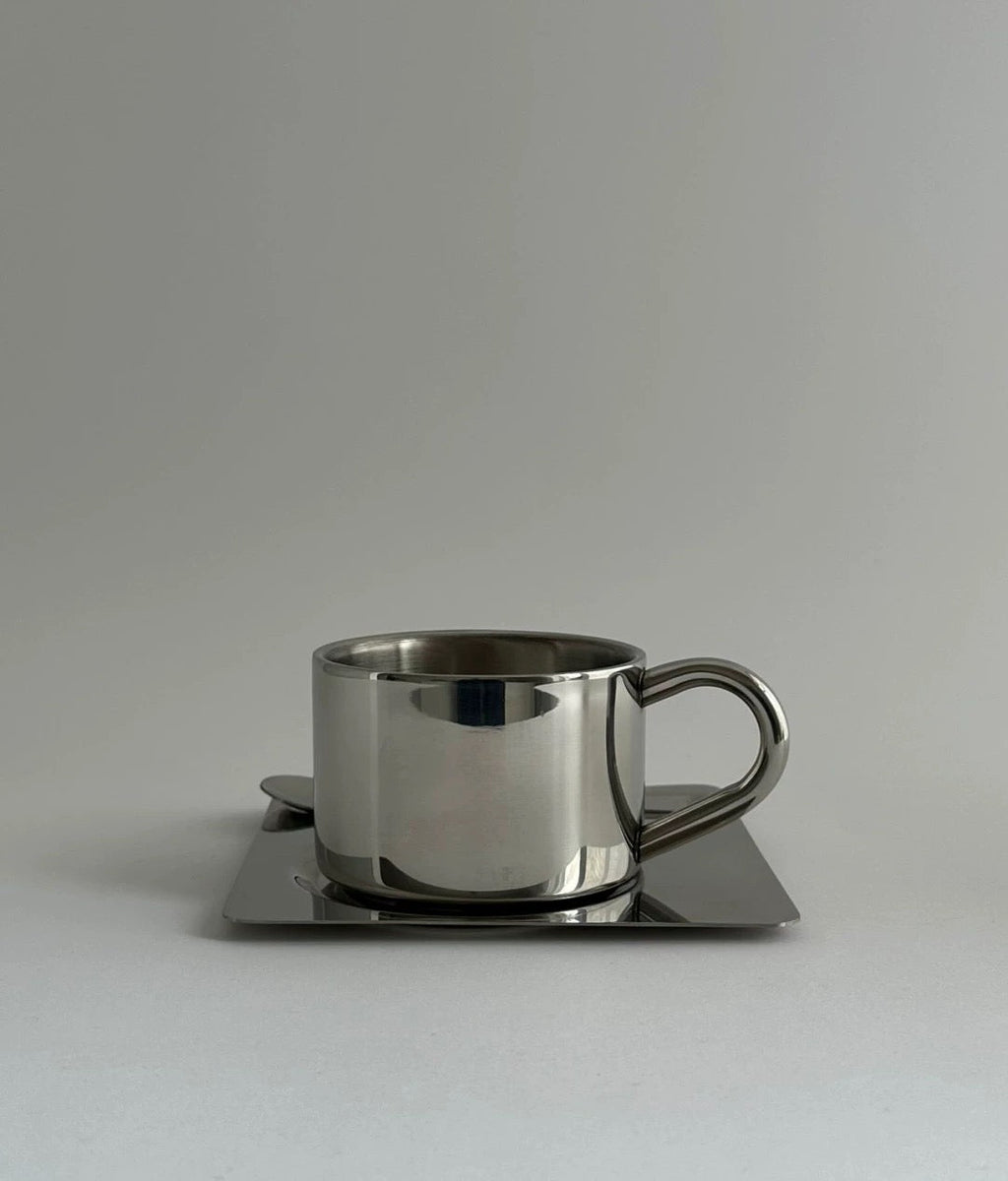 Minimalist Stainless Steel Coffee Cup Set