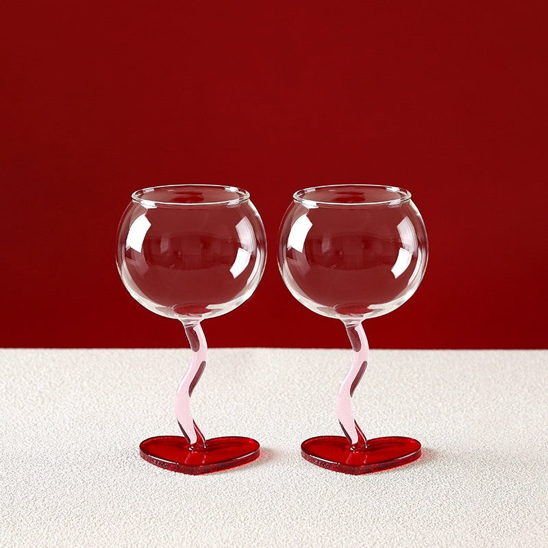 Aesthetic Heart Shaped Wine Glass