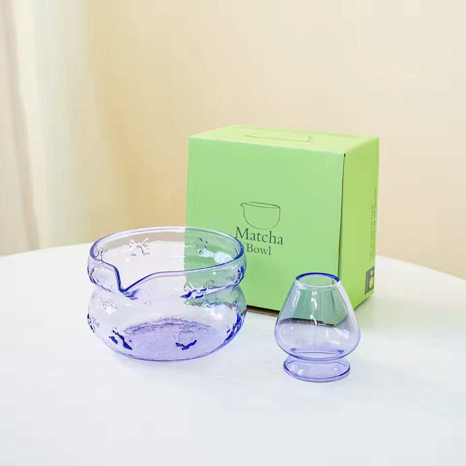 Pink & Purple Glass Matcha Set