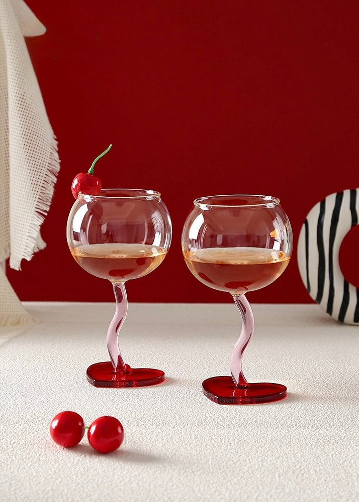 Aesthetic Heart Shaped Wine Glass