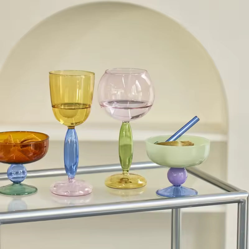 Colored Borosilicate Wine Glasses