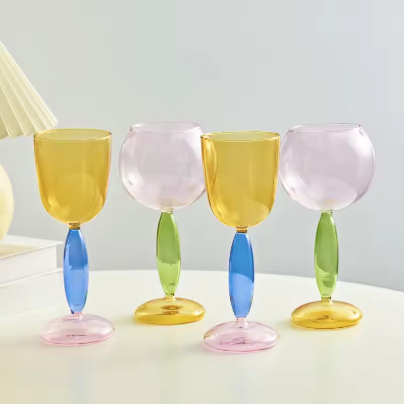 Colored Borosilicate Wine Glasses