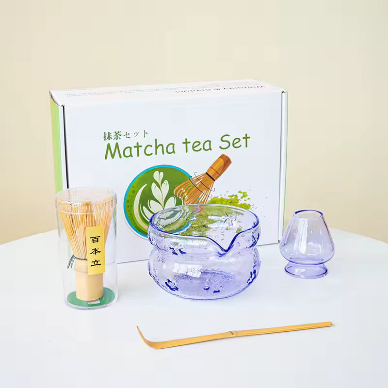 Pink & Purple Glass Matcha Set