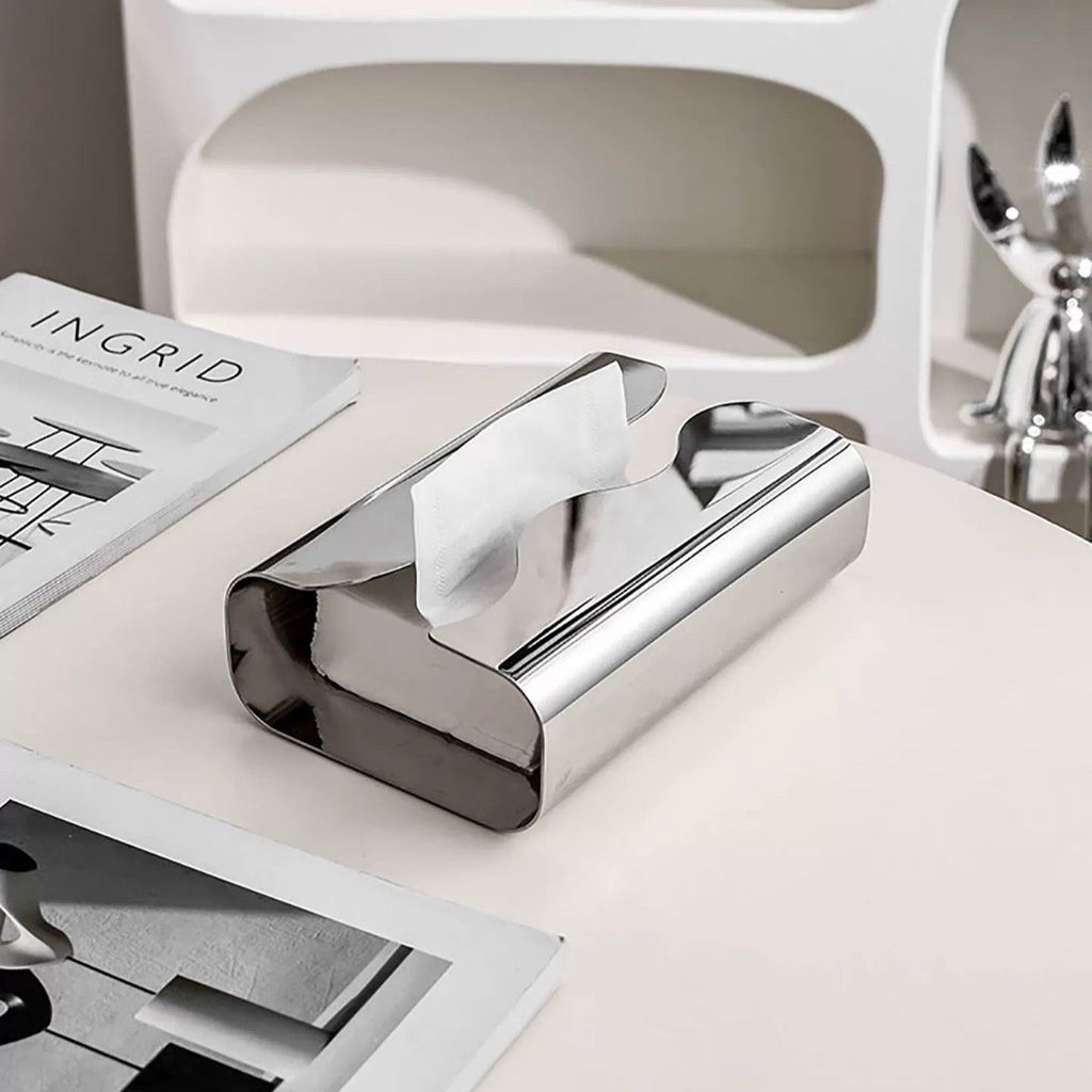Minimalist Chrome Tissue Box