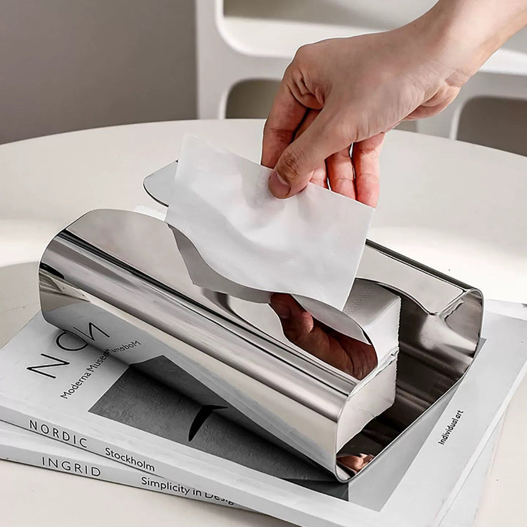 Minimalist Chrome Tissue Box