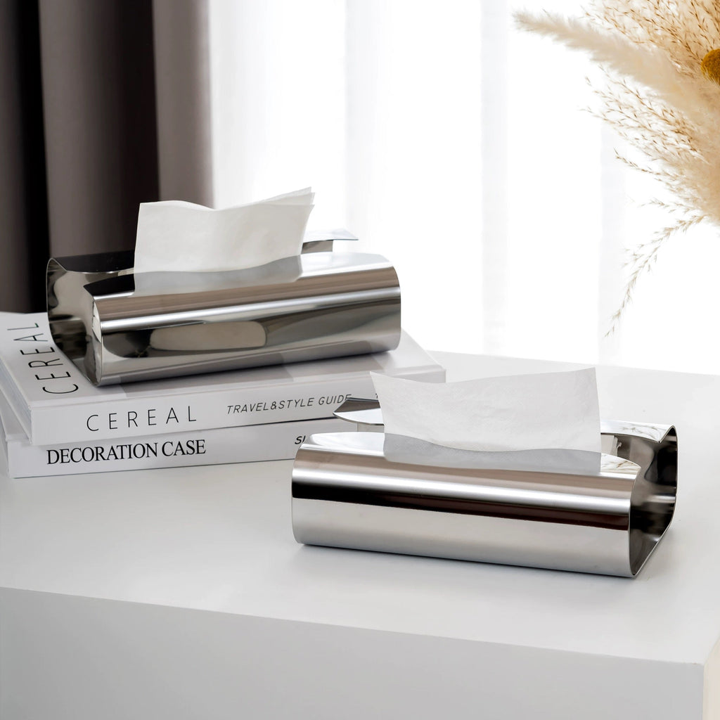 Minimalist Chrome Tissue Box